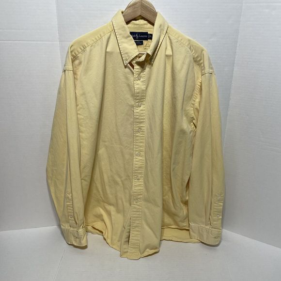 Ralph Lauren Blake Button Down Shirt, XL, Yellow, Long Sleeve, Blue Pony - Picture 1 of 12